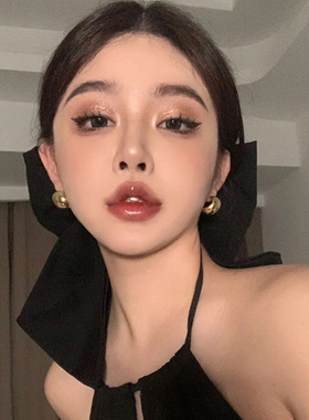 黑色超大蝴蝶结头饰发夹显脸小夸张顶夹后脑勺高端法式发卡发饰秋