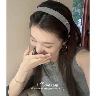 薄针织细灰色发箍高级感vintage发卡2025年新款 90s美式 甜心少女