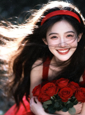 电影女主角~细款窄版热情红色发箍女2026年新款高级感韩系发捆夏