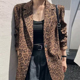 港风复古豹纹西装 百搭设计感显瘦西服上衣 时尚 外套女2025春季 新款