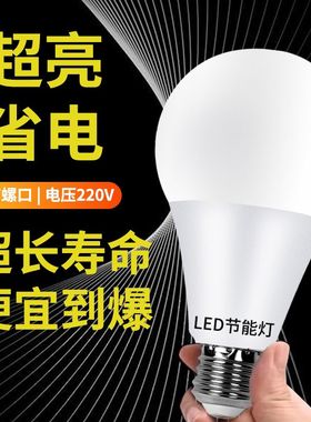 超亮LED照明灯泡节能灯泡超高亮省电E27大螺口家用护眼室内电灯泡