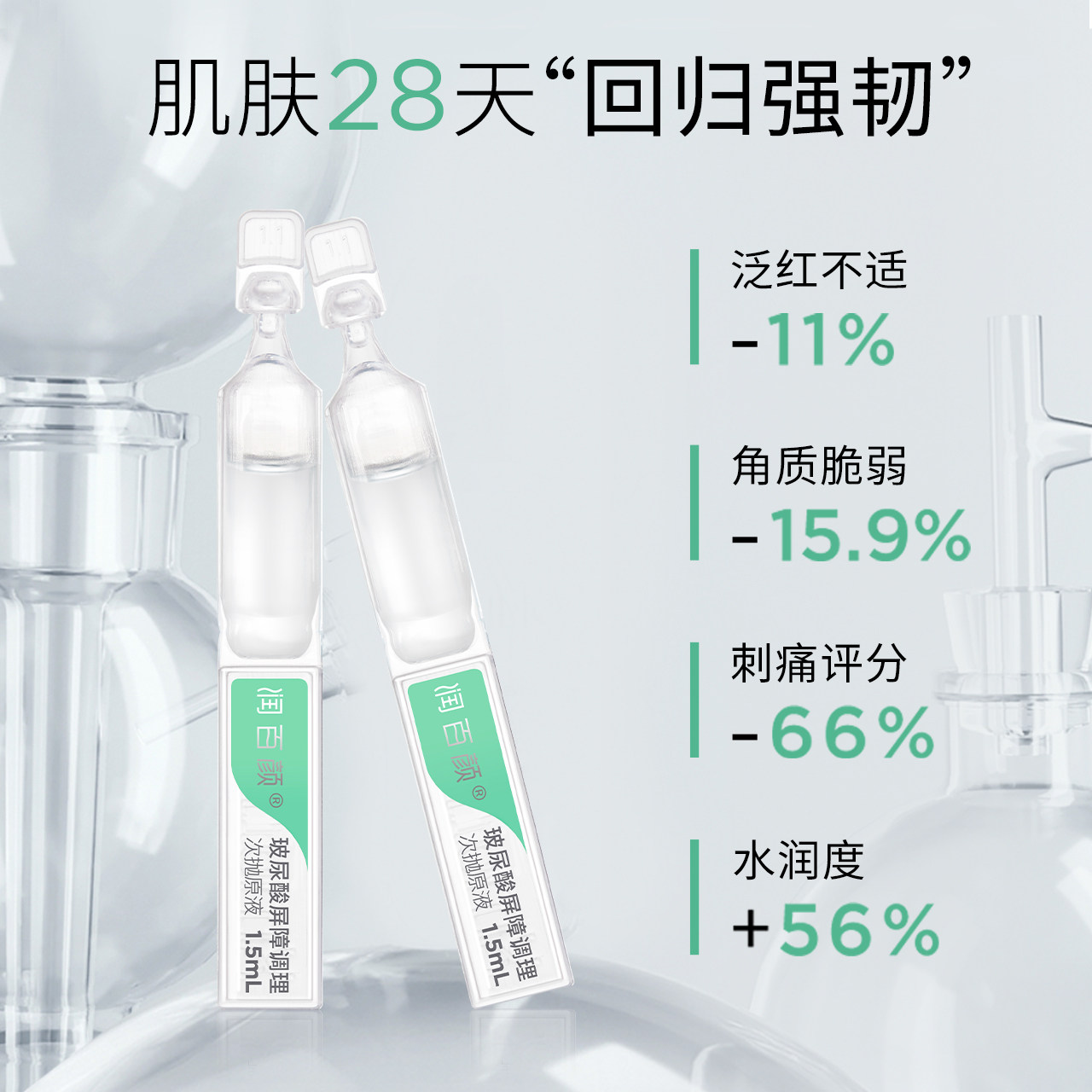 润百颜屏障次抛精华液玻尿酸补水调理舒缓修护原液护肤品华熙生物