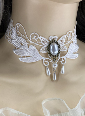 白色流苏结婚婚纱大项链脖子饰品