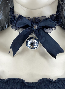 抖音同款圣诞节摇铃变装铃铛项链挂脖子配饰项圈女颈带蝴蝶结铃铛