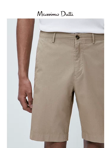 Massimo Dutti, летние комфортные однотонные шорты, коллекция 2023, облегающий крой