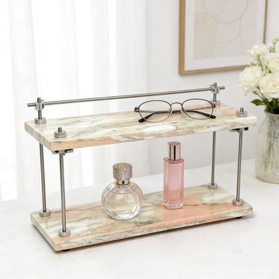 大理石卫生间置物架化妆品轻奢台面浴室洗漱台洗手间用品收纳架子