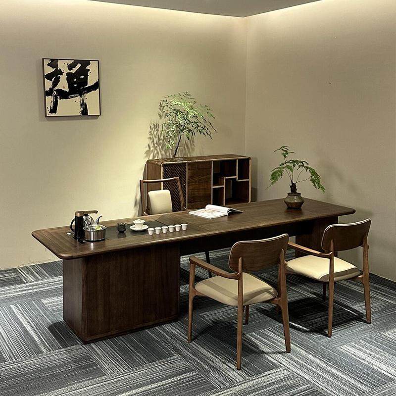 新中式黑胡桃木茶桌椅组合办公室实木茶台客厅家用泡茶桌现代简约,住宅家具,家用茶台/茶桌,淘宝优惠券,粉丝福利购,淘宝优惠卷
