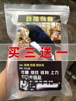 劲抽鸟食纯手工料吱喳四喜黑白鸟打口料壮膘提性收身上力营养饲料