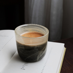 时光集物【包邮】出口日本飘渺云雾玻璃拿铁拉花咖啡杯水杯茶杯