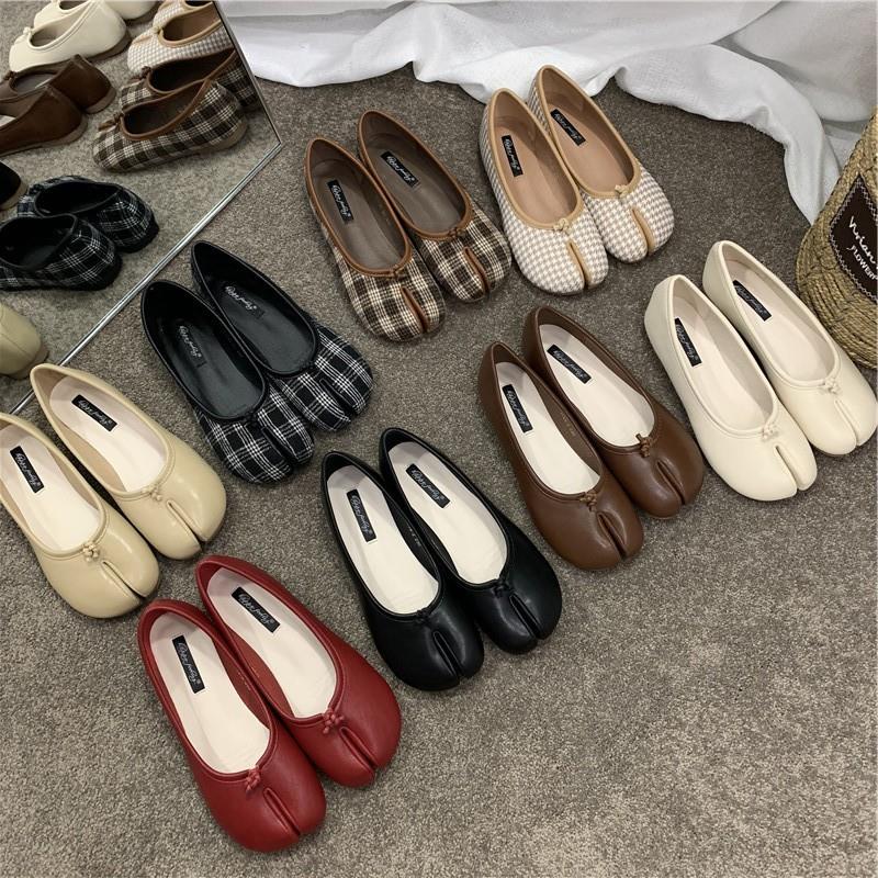 Won Flats Tabi Ninja Shoes Woman Microfiber Leather Comfy