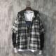 Autumn Hooded Collar 2022 Stitching Fashion Plaid Sweats New