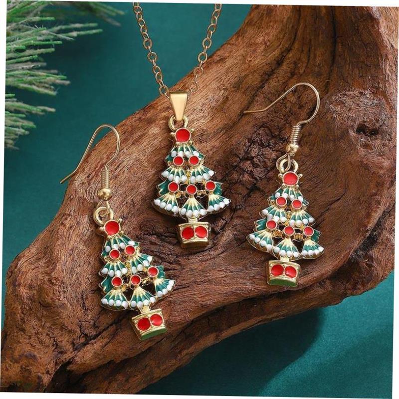 Santa Claus Snowman Christmas Tree Nelace Earrings Sos