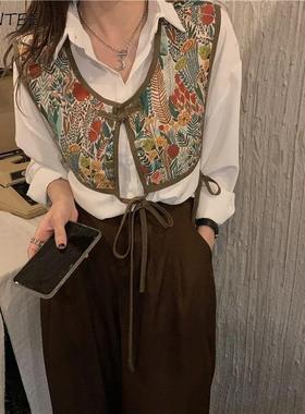 Cropped Vests Won Vintage Chic Korean Style Minority Stree