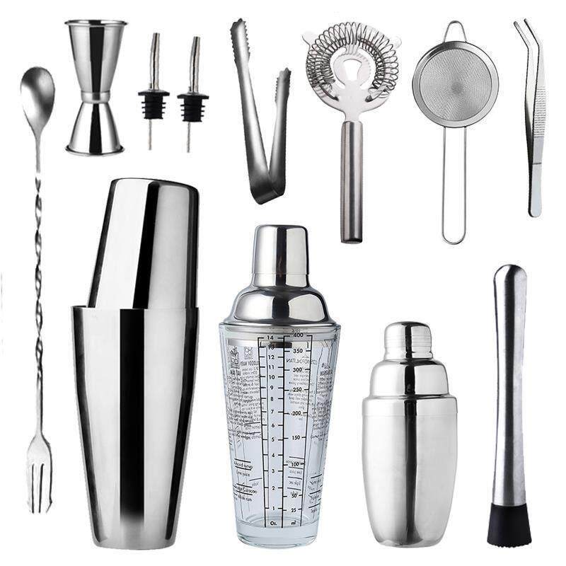 Bartender Kit 9 Piece Boston Cotail Shaker Stainless Steel