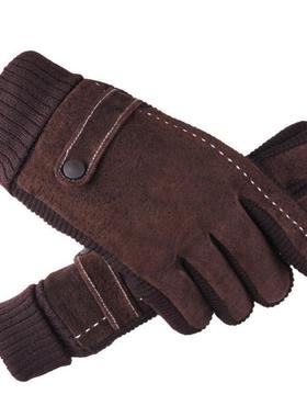 leather phone screen touch gloves men winter glove 冬季手套