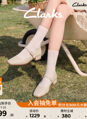 Clarks其乐Seren30 Buckle女鞋春夏玛丽珍方跟皮鞋婚鞋单鞋公主鞋
