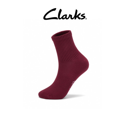 Clarks其乐经典百搭情侣款新年红色中筒袜亲肤干爽舒适耐穿