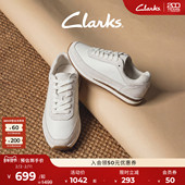 Clarks其乐CraftRun 舒适休闲增高2025新款 Lite女鞋 复古小白鞋