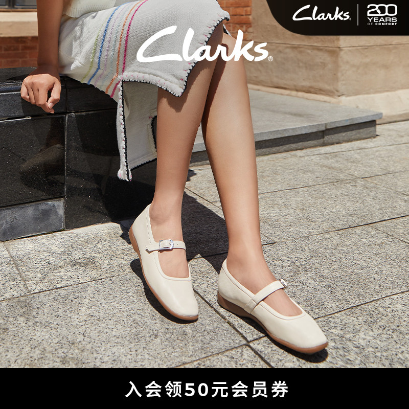 Clarks其乐复古羊皮芭蕾舞鞋