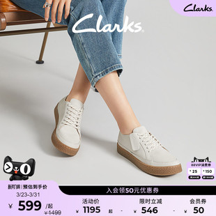 小白鞋 轻盈休闲板鞋 夏季 Clarks其乐BarleighLace女鞋