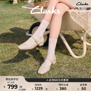 公主鞋 Clarks其乐Seren30 单鞋 婚鞋 Buckle女鞋 春夏玛丽珍方跟皮鞋
