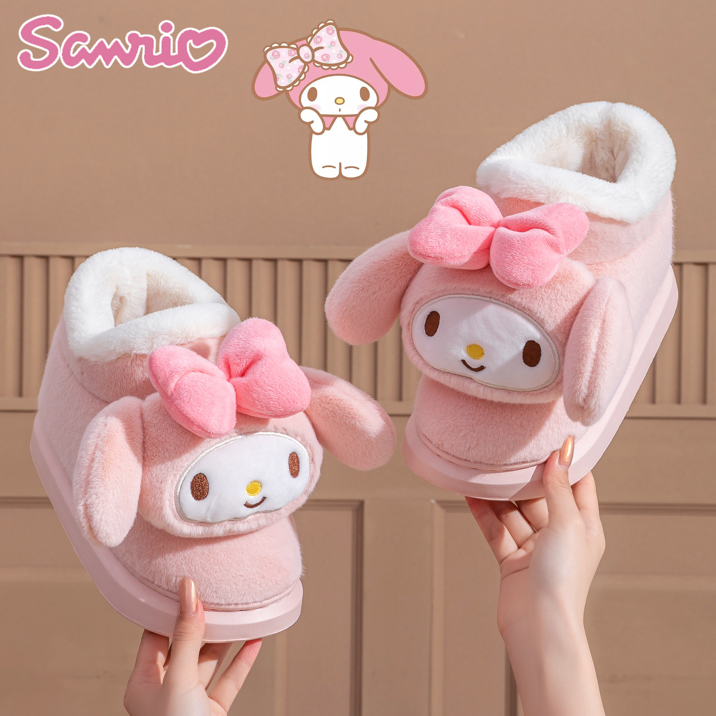 三丽鸥美乐蒂儿童棉鞋加厚女大童毛毛鞋冬天保暖宝宝鞋子居家包跟,居家布艺,居家棉拖/棉鞋,淘宝优惠券,粉丝福利购,淘宝优惠卷