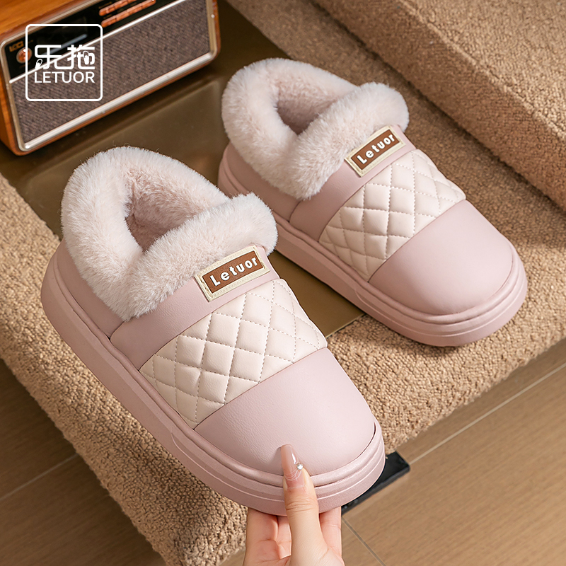 冬季防水包跟情侣棉拖鞋女