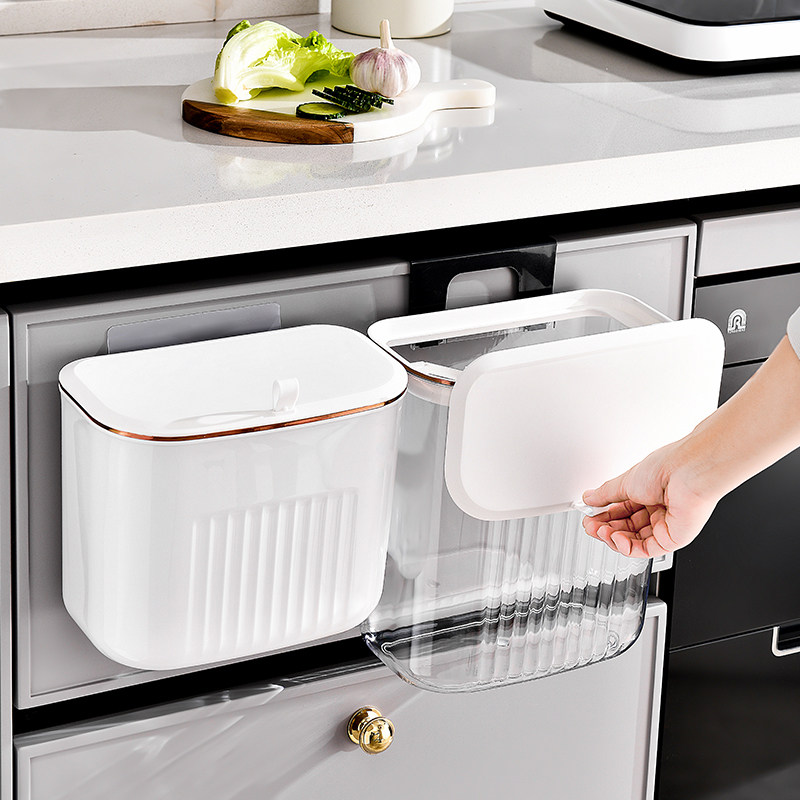 壁挂式垃圾桶卫生间厨房家用厕所客厅带盖专用筒有盖夹缝厨余翻盖