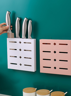 免打孔壁挂式刀具收纳架厨房置物架刀座多功能家用架子刀架菜刀架