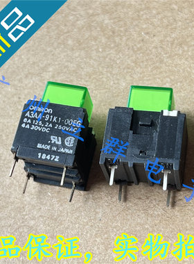 A3AA-91K1-00EG 进口 按钮开关4脚复位带绿色灯15*13*18 丨