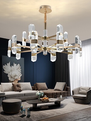 客厅吊灯气泡水晶灯2025新大厅主灯卧室现代简单无障碍豪华水晶吊