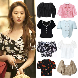 刘亦菲玫瑰的故事黄亦玫同款衣服2024新款高级感轻奢衬衫女上衣夏