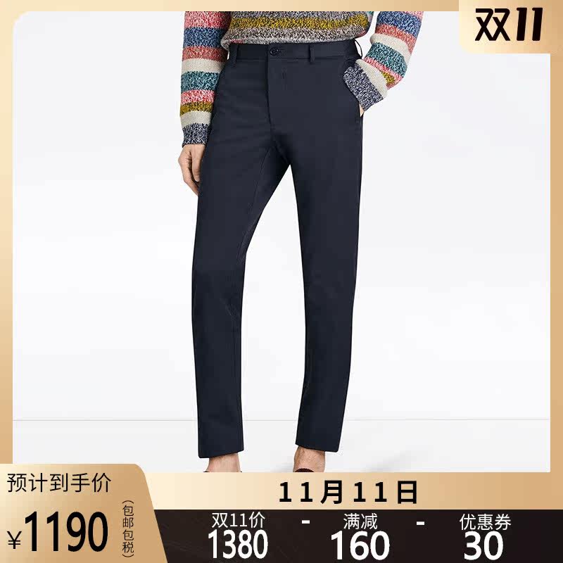 正品BURBERRY/巴宝莉男士休闲裤正装西裤直筒棉质长裤百搭男裤YS