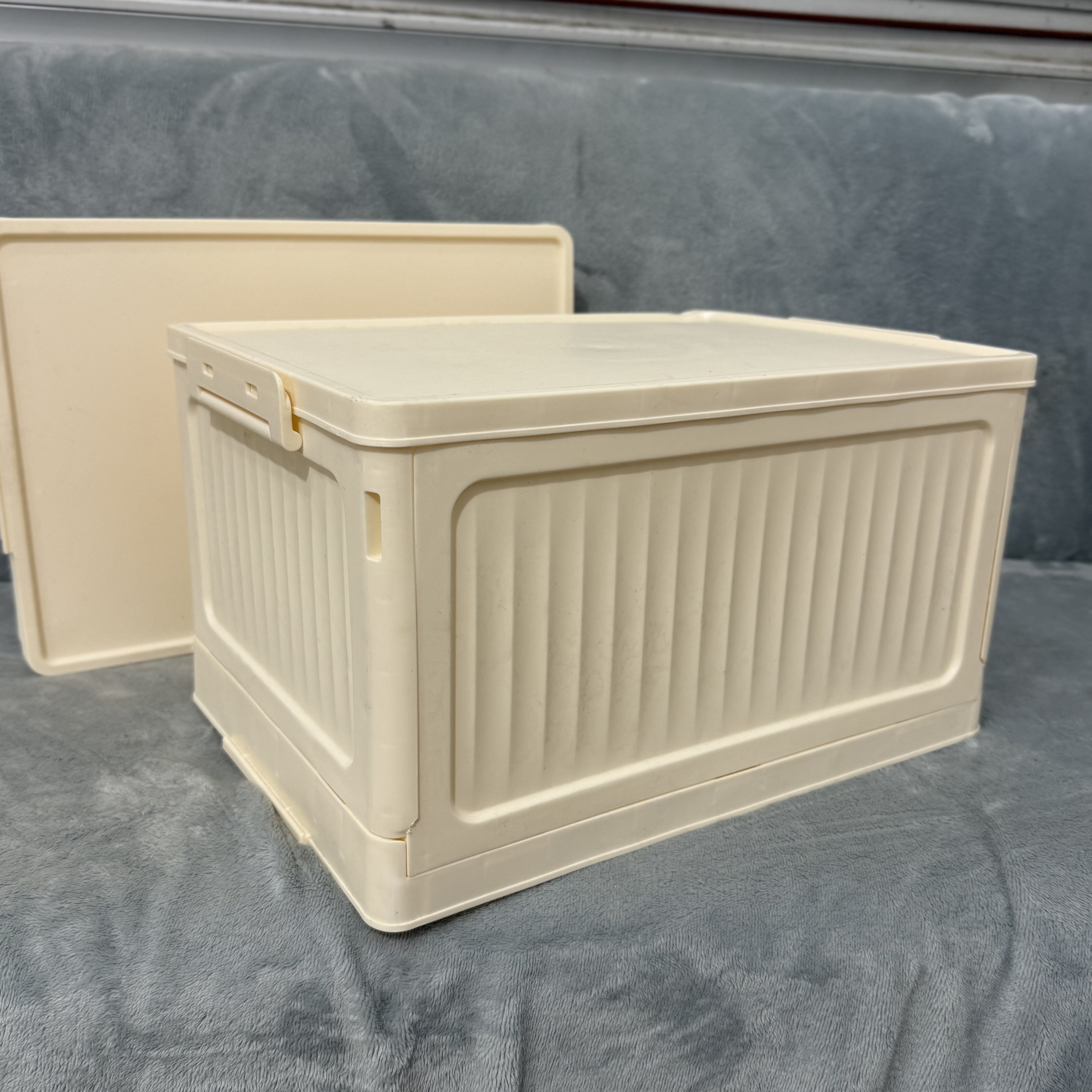 收纳箱折叠露营书本衣柜储物盒免安装玩具收纳39*27*21.5，义乌发