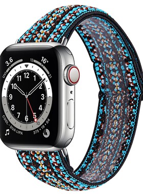 适用苹果手表表带iwatch10手表带apple watch11/9替换带编织尼龙s7s8男女SE运动s6配件潮个性2/3/4/5腕带49mm