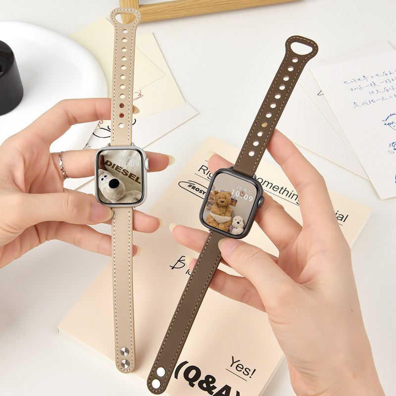 适用iwatch10苹果手表表带applewatch11手表带小蛮腰s8智能S9替换49mm配件SE高级 ultra小众细S7/S5秋冬新款3