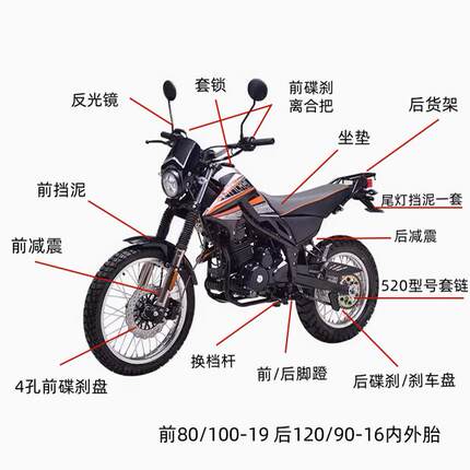 鑫源魔术师一二三代前后挡泥减震碟刹盘套链货架锁离合把轮胎坐垫