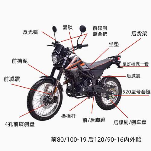 鑫源魔术师一二三代前后挡泥减震碟刹盘套链货架锁离合把轮胎坐垫