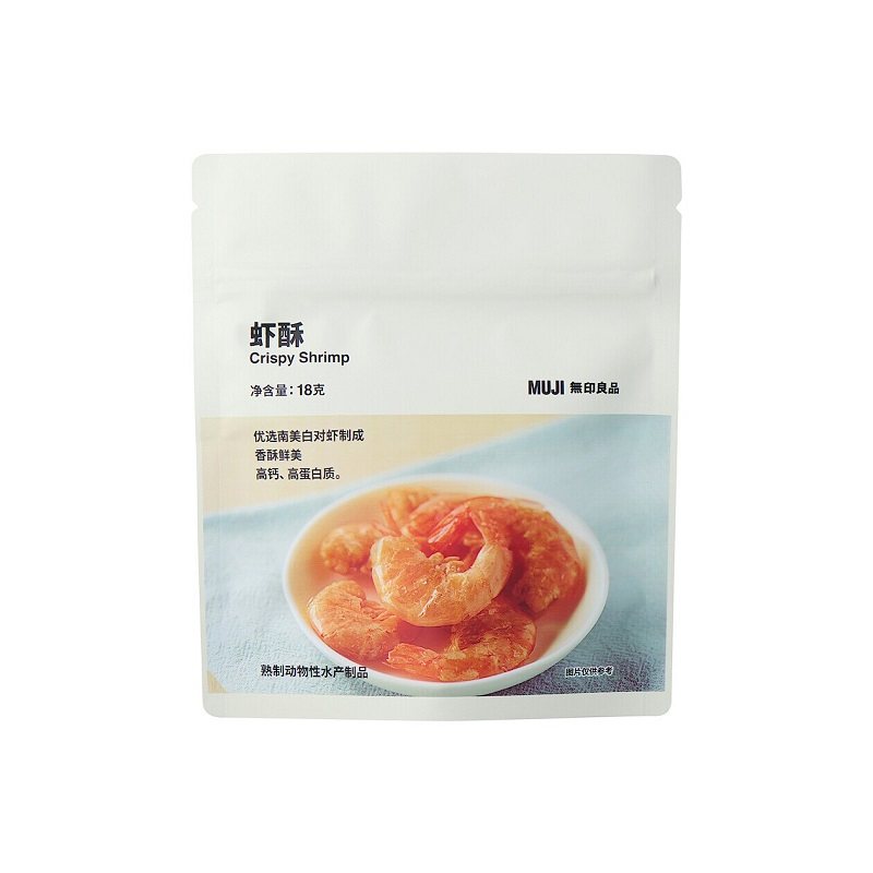 MUJI无印良品原味虾酥贝柱香辣虾酥水产制品开袋即食小吃休闲零食