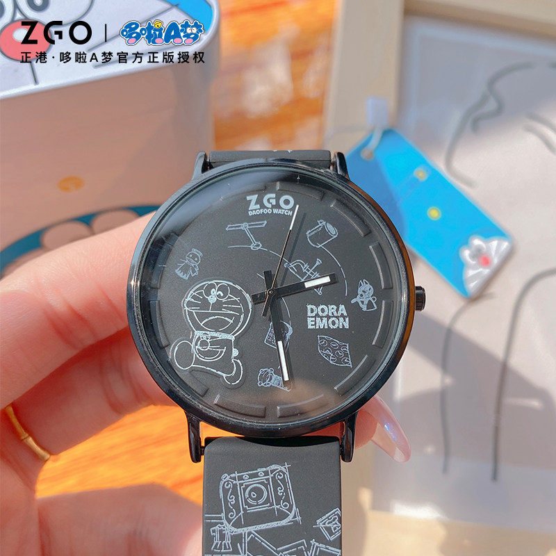 正港zgox哆啦a梦手表女2024新款学生 高中生高级感大表盘机械男