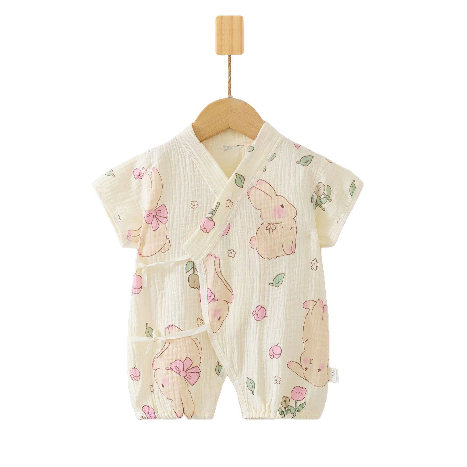婴儿衣服夏薄款短袖连体衣夏季纱布纯棉宝宝哈衣新生儿爬服a类