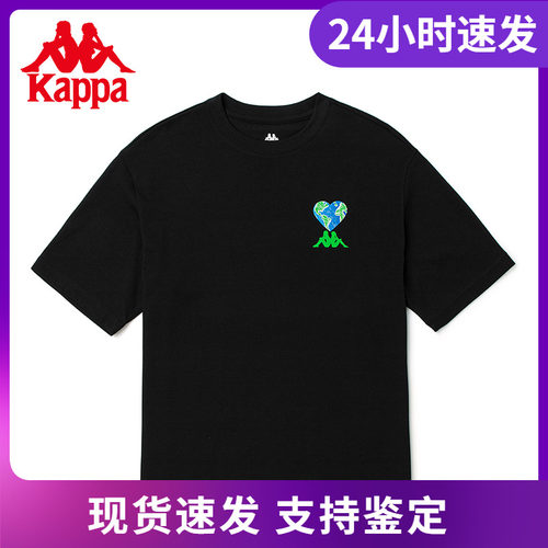 Kappa卡帕短袖新情侣男女图案印花T恤休闲半袖圆领上衣K0CX2TD05D
