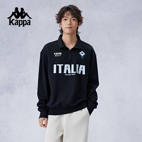Kappa针织半拉链套头衫男新款复古运动卫衣