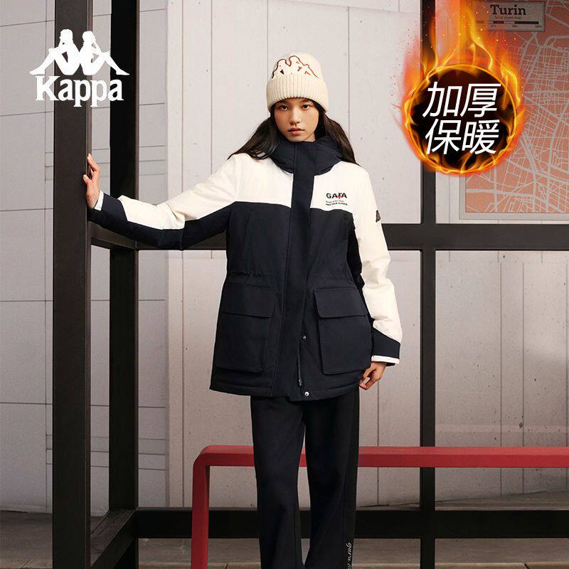 Kappa卡帕背靠背新款冬运动羽绒服女户外保暖防寒服外套K0E82YY41