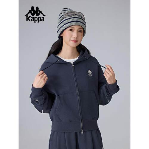 Kappa卡帕背靠背运动外套女款休闲连帽卫衣