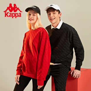 Kappa卡帕小老虎满印卫衣情侣男女运动套头休闲圆领KAB0KT12