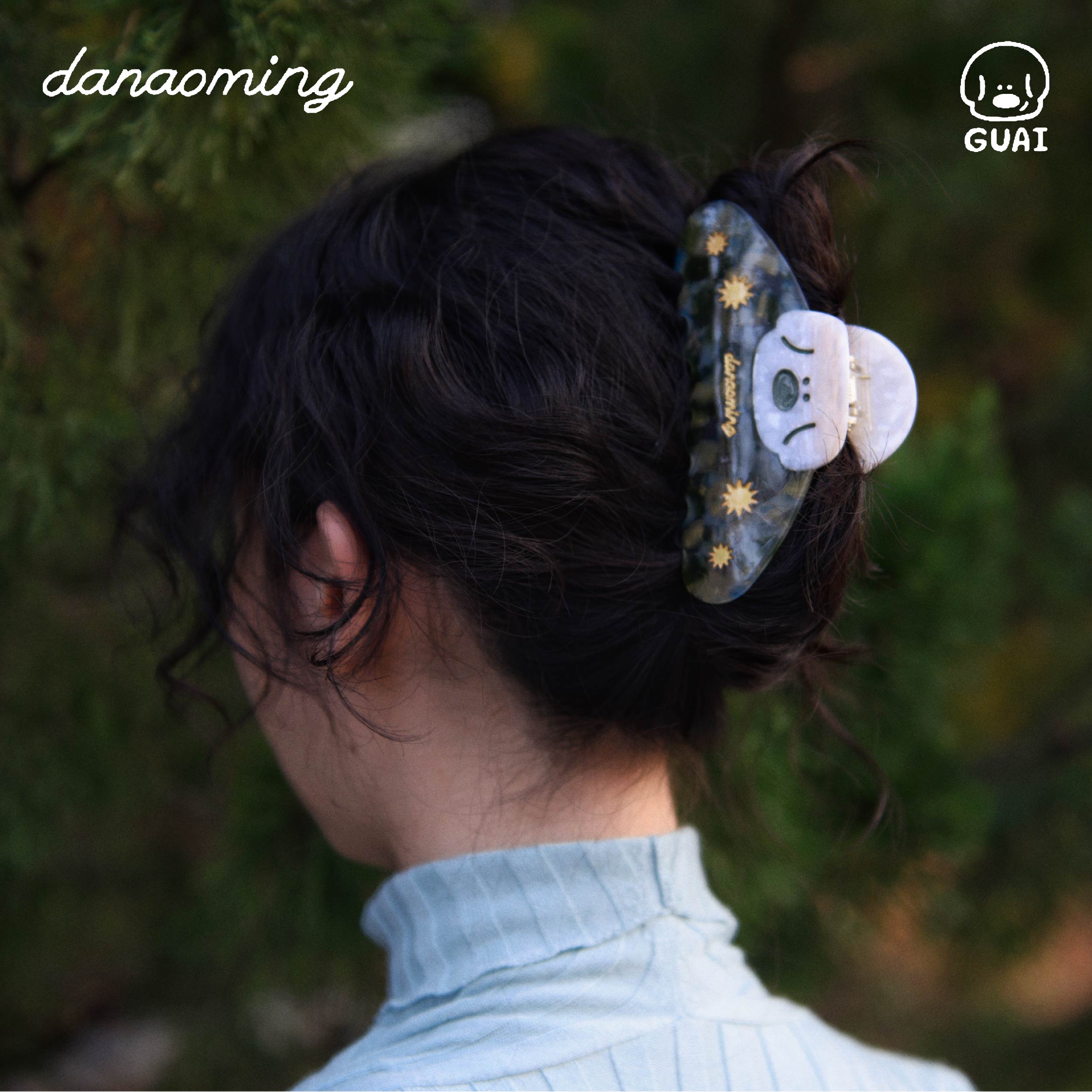 大脑鸣原创设计醋酸抓夹发夹多发量抓夹鲨鱼夹春夏可爱小狗长发