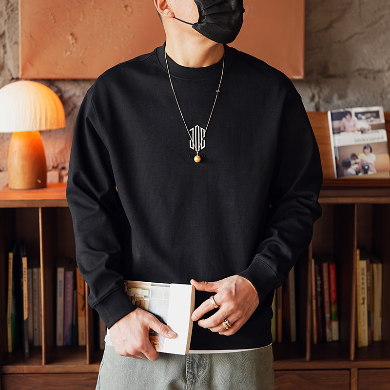 秋冬美式高街痞帅简约宽松男生卫衣城市运动机能休闲打底衫上衣