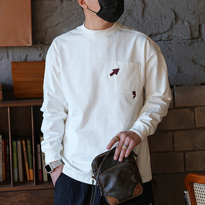 美式创意刺绣休闲百搭棉长袖T恤