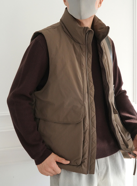 山系户外机能风嵌线立领羽绒马甲男秋冬潮流新款时尚百搭无袖外套